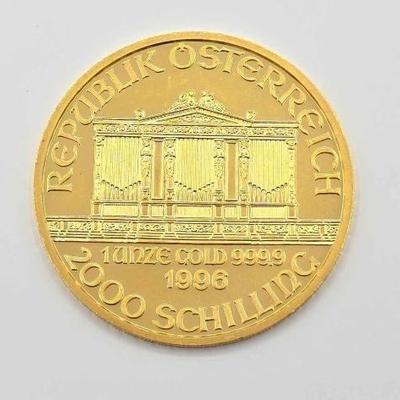 #608 • (1996) 2000 Schilling Vienna Philharmonic .999 Fine Gold Coin
