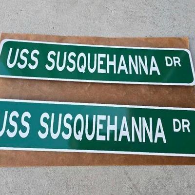 #8002 • (2) USS Susquehanna Metal Street Signs
