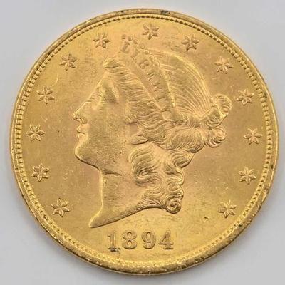 #698 • 1894 $20 Liberty Head Double Eagle Gold Coin, 1oz
