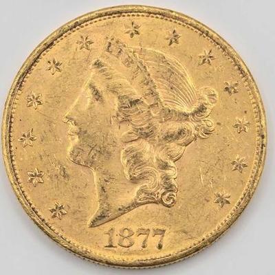 #689 • 1877 $20 Liberty Head Double Eagle Gold Coin, 1oz
