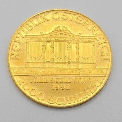 #602 • (1992) 2000 Schilling Vienna Philharmonic .999 Fine Gold Coin

