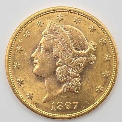 #690 • 1897 $20 Liberty Head Double Eagle Gold Coin, 1oz
