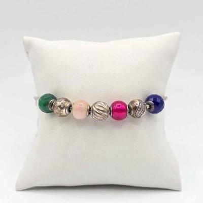 #918 • Sterling Silver Pandora Bracelet with Charms, 19.87g
