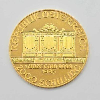#607 • (1995) 2000 Schilling Vienna Philharmonic .999 Fine Gold Coin
