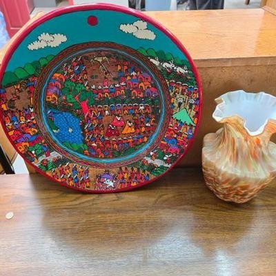 #2660 • Mexican Folk Wall Art & Decorative Vase
