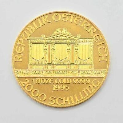 #605 • (1995) 2000 Schilling Vienna Philharmonic .999 Fine Gold Coin
