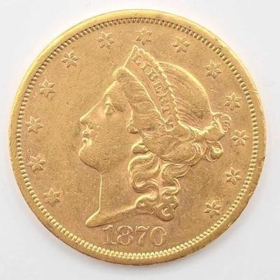 #684 • 1870 $20 Liberty Head Double Eagle Gold Coin, 1oz
