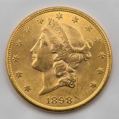#692 • 1898 $20 Liberty Head Double Eagle Gold Coin, 1oz

