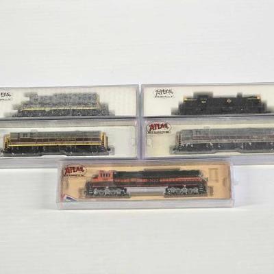#8126 • (5) Atlas N Scale Locomotive Model Trains
