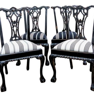 #87 • Four Chippendale Chairs - New B&W Upholstery
WWW.LUX.BID