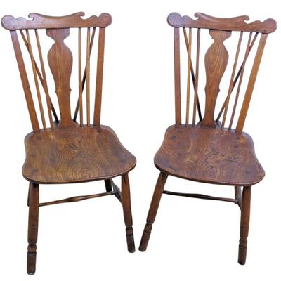 #153 • Pair c.1780 Thames Valley Windsor Fruitwood Side Chairs
WWW.LUX.BID