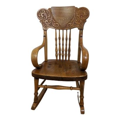 #96 • Antique Carved Oak Children's Rocking Chair
WWW.LUX.BID