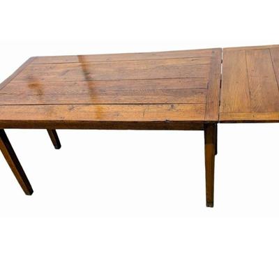 #41 • c.1840 English Provincial Oak Plank Top Table with Drop Leaf
WWW.LUX.BID