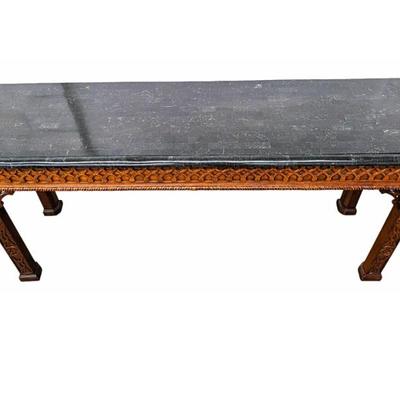 #55 • 1990's Asian Chippendale Style Mahogany Console with Black Faux Marble Top
WWW.LUX.BID