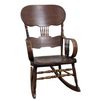 #134 • Antique Wood Pressed Back Rocking Chair
WWW.LUX.BID