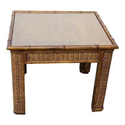 #63 • Vintage Rattan & Bamboo Glass Top Side Table
WWW.LUX.BID