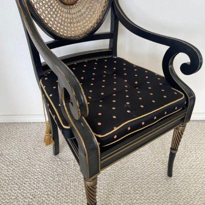 Black Regency Style Armchair by Pulaski Furniture