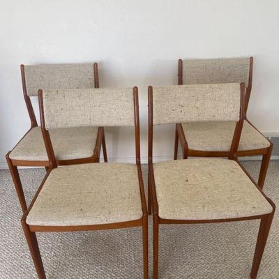 Mid Century Teak Scandinavia Woodworks Co. Dining Chairs - Set of 4