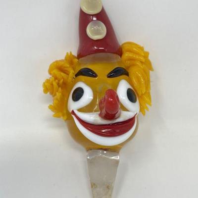 Murano Italian Art Glass Clown Bottle Decanter Stopper
