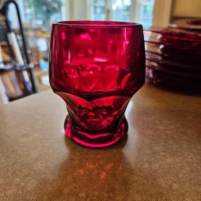 Ruby Red Assorted Glass Dishes & Goblets