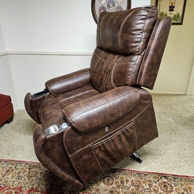 Golden Titan Power lift recliner w/ wireless phone charger, tray table, remote, cup holder and more!