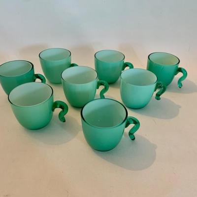 Cased glass punch cups