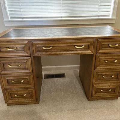 gorgeous, high quality desk with leather inlay top
