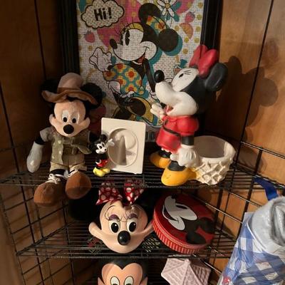 Disney collectibles throughout whole house