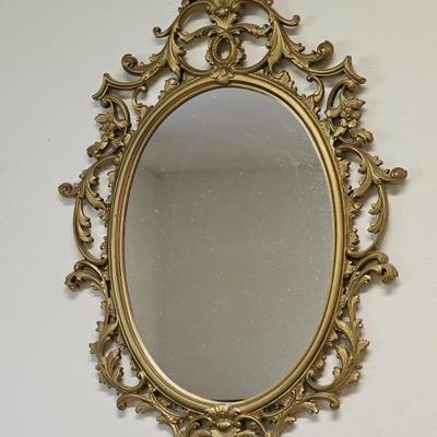 Vintage Hollywood Regency Gilt Gold Mirror, 1 of 2