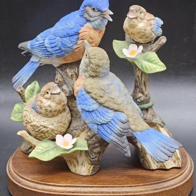Vintage Daito Bluebird Family Figurine from Japan