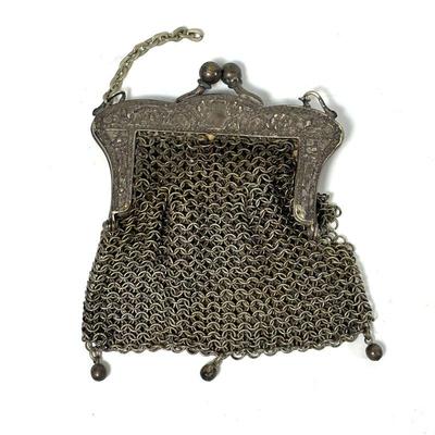 Antique Silver Chainmail Purse
