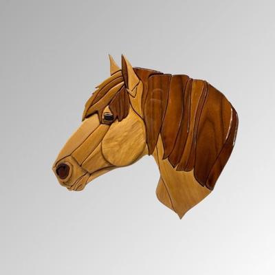Intarsia Wood Art Horse 