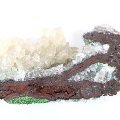 Calcite on Conichalcite, Ajuela Mine