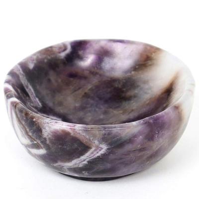 Gorgeous Marbled Amethyst Carved Bowl