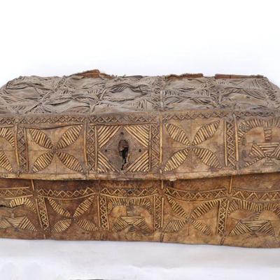 Spanish Colonial 'Petaca' Leather Traveling Chest, 18th C.