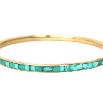 Beautiful Malachite Mosaic Bangle Bracelet