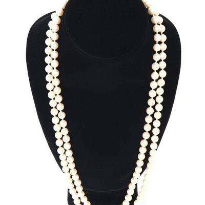 Long Layer-able Decorative Pearl Necklace