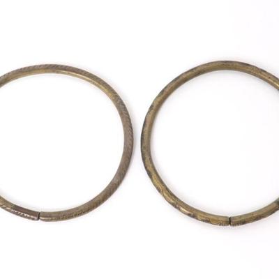 Pair of Filipino Brass Bangle Bracelets