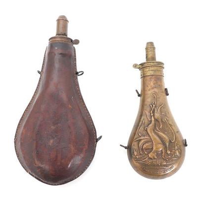 Two English Powder Flasks