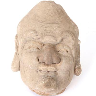 Rare Sandstone Luohan Head, probably Ming Dynasty