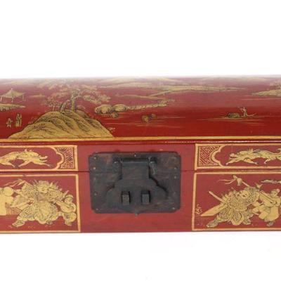 Chinese Red Lacquer Domed Coffer