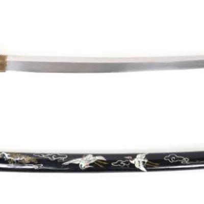 Vintage Japanese-style Sword with Crane Scabbard