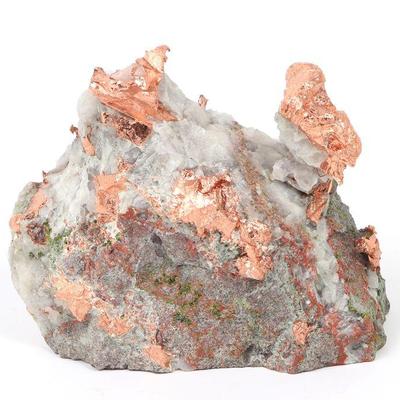 Natural Raw Copper with Quartz Basalt, 1557 grams
