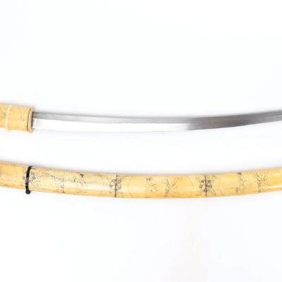 Japanese Engraved Bone Katana