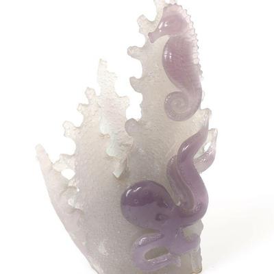 Chinese Rock Crystal Aquarium Decoration, Octopus & Seahorse
