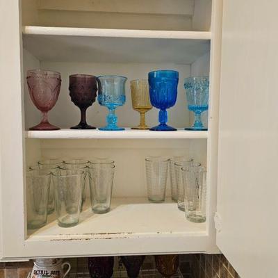 Vintage colored glassware