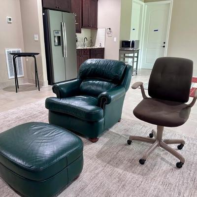 Distinction Leather Chair and Ottoman, Steelcase Task Office Chair