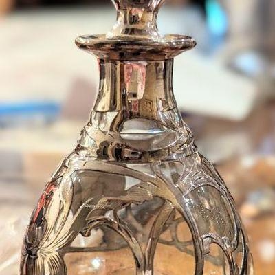 Victorian Sterling on glass perfume bottle