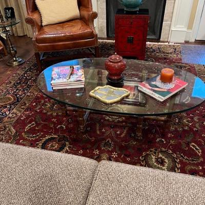 Glass top coffee table