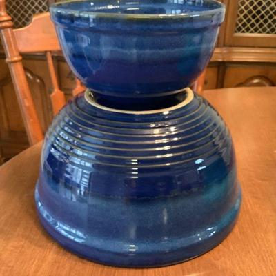 Blue mixing bowls